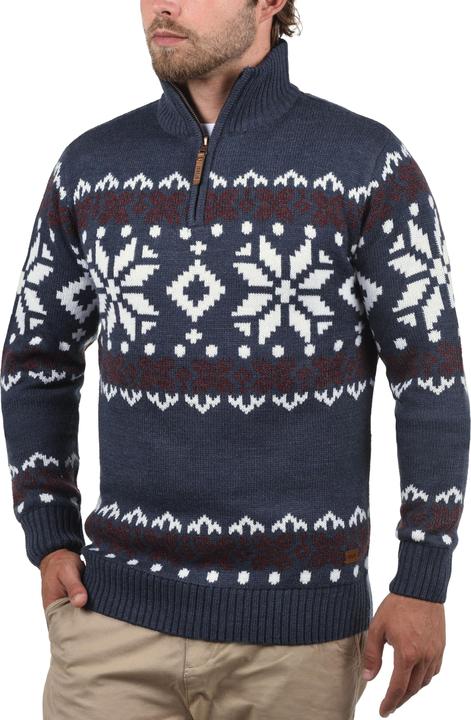 Image du produit Solid Norwin Pull En Grosse Maille À Col Camionneur Pull-Over Pour Homme Avec Col Droit (S)