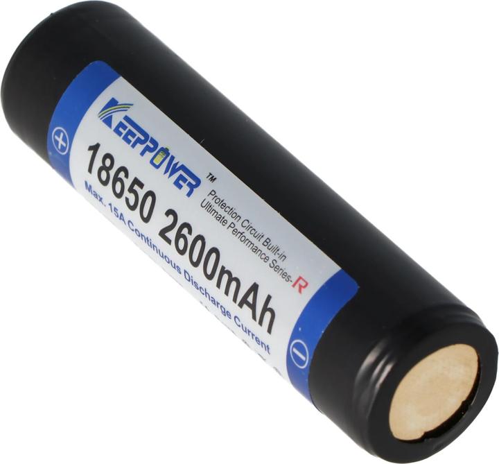 Immagine prodotto Keeppower Batteria R 18650 protetta (polo positivo sollevato) (1 pz., 18650, 2600 mAh)
