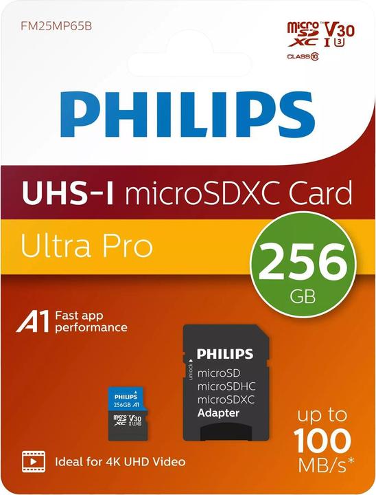 Produktbild Philips Ultra Pro FM25MP65B (256 GB, microSDXC, U3, UHS-I)