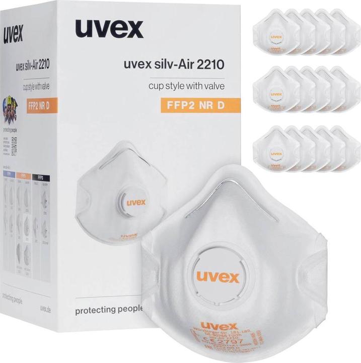 Image du produit Uvex Safety Masque contre les poussières fines avec valve (FFP2, 15 x)