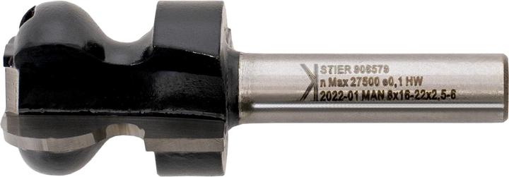 Produktbild Stier Griffleistenfräser HW 8 mm Durchmesser 22-16 R2,5/6