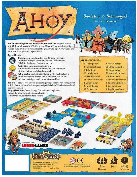 Immagine prodotto Spielworxx Ahoy, gioco da tavolo, per 2-4 giocatori, età 14+ (edizione DE) (Tedesco)