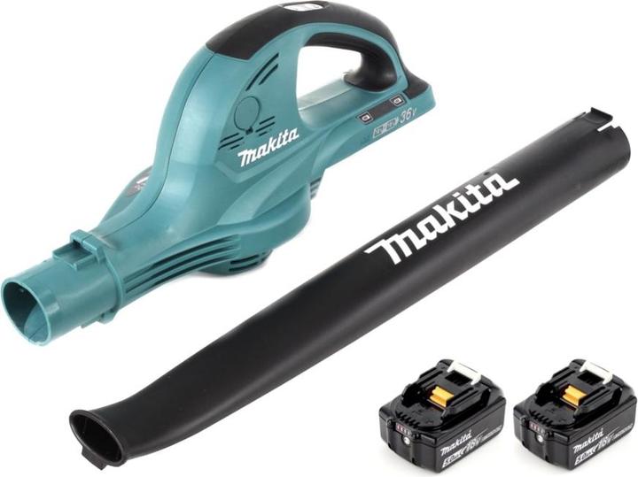 Actual product image Makita DUB 361 T 2x 18 V / 36 V battery-powered leaf blower + 2x BL 1850 5 Ah / 5000 mAh battery (Rechargeable battery operated, Leaf blower)