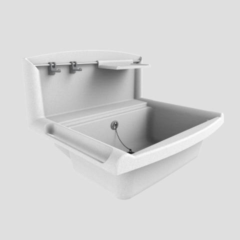 Image du produit Sanit Multiset bassin fonctionnel granit (LxPxH 430x270x160mm, trop-plein, porte-savon, 2 crochets (270 mm, 430 mm)
