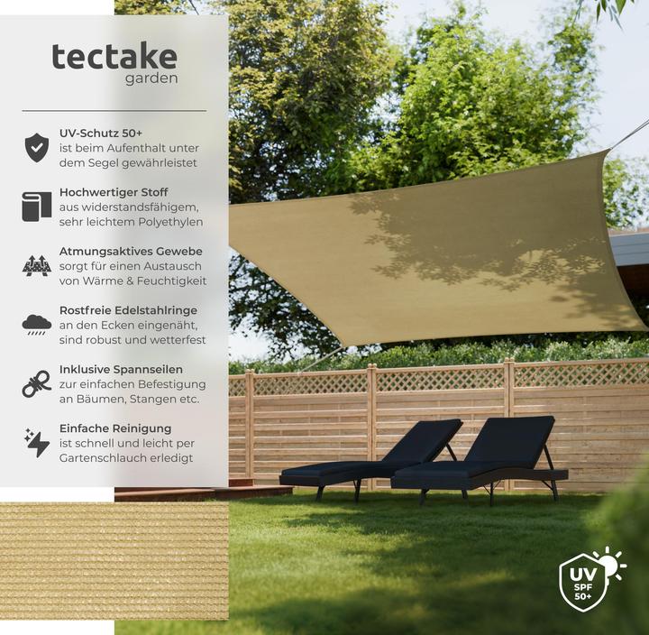 Produktbild tectake Sonnensegel (300 x 300 cm)