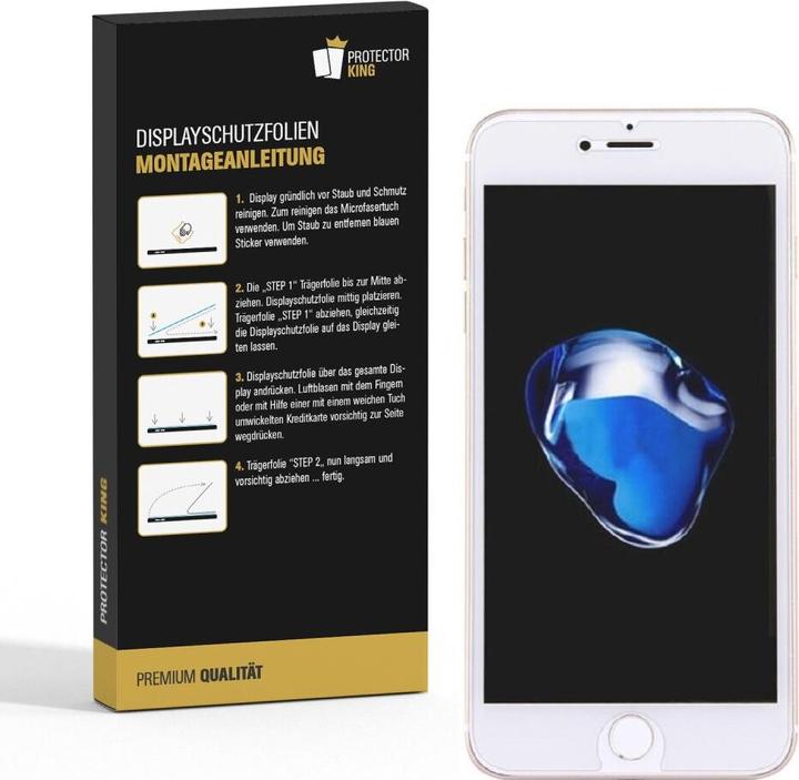 Produktbild Protectorking 3x Panzerfolie Anti-Shock HD Klar (3 Stück, Apple iPhone 8)