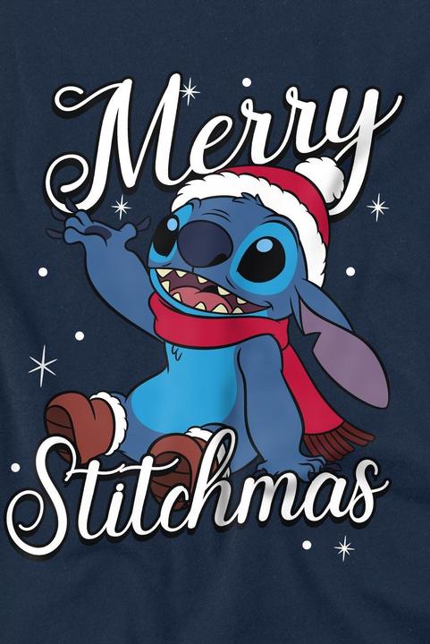 Actual product image Lilo & Stitch Mens Merry Stitchmas T-Shirt (L)