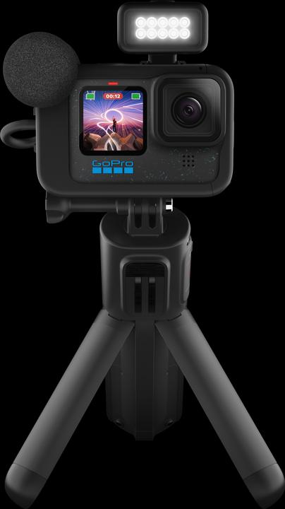 Volta battery handle + remote control, LED light module + diffuser, Removable windscreen, Fold-out mounting fingers, Hero12 Black, Media module