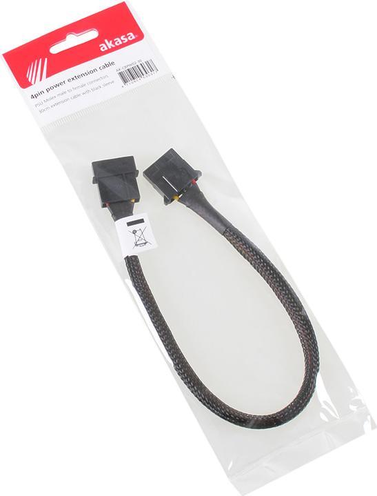 Produktbild Akasa 4-Pol Molex Verlängerung gesleevt - 30cm black