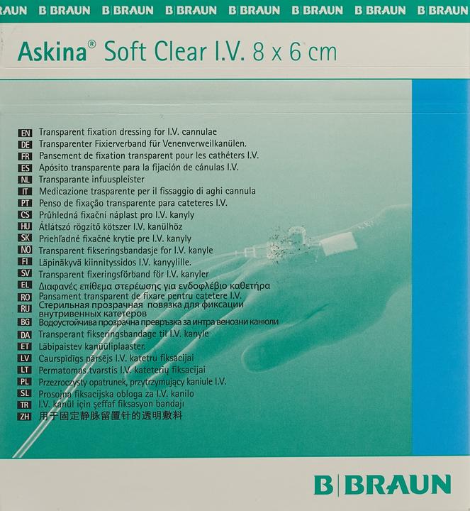 Actual product image Askina Soft Clear I.V. Cannula Fixer 6x8cm