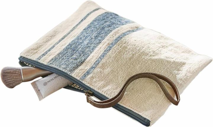 Loberon Kosmetiktasche Ligré weiss/blau