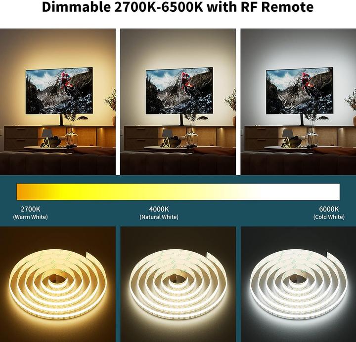 Actual product image Lumina Swiss COB LED Strip (Warm white, Neutral White, Cold White, 200 cm, Indoor)