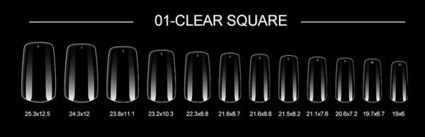 Actual product image Canni Nail Tip Square (Nail glue, Transparent)