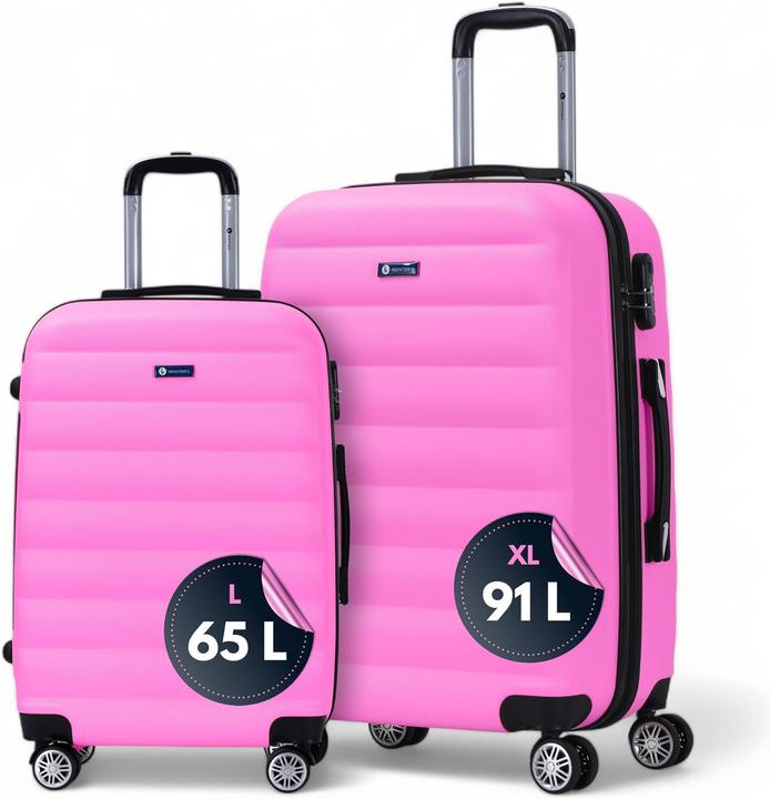 Image du produit Int'x 2-teiliges Hartschalenkoffer-Set mit Zwillingsrollen & Zahlenschloss (91 l, M (50 - 90l), L (90 - 115l))