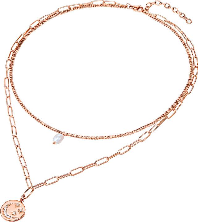 Immagine prodotto Valero Pearls Catena da donna in acciaio inossidabile Preciosa con perle d'acqua dolce in oro rosa 38,0/43,0 cm (Acciaio inossidabile, 38 cm)