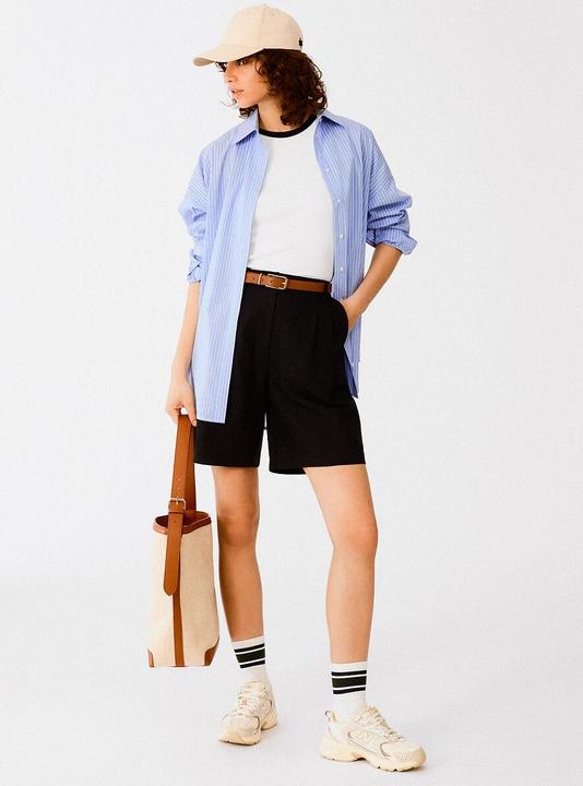 Actual product image La Redoute Collections Wide shirt blouse with stripes Signature APOLLINE (38)