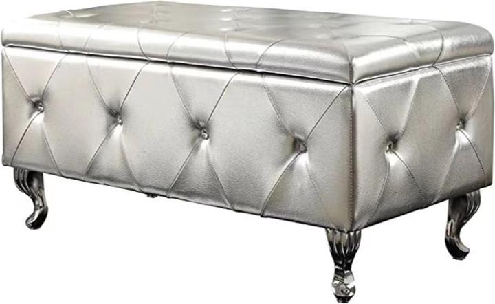 Produktbild HTI-Living Gepolsterte Sitzbank mit Truhe Maribella Silber (96 cm)