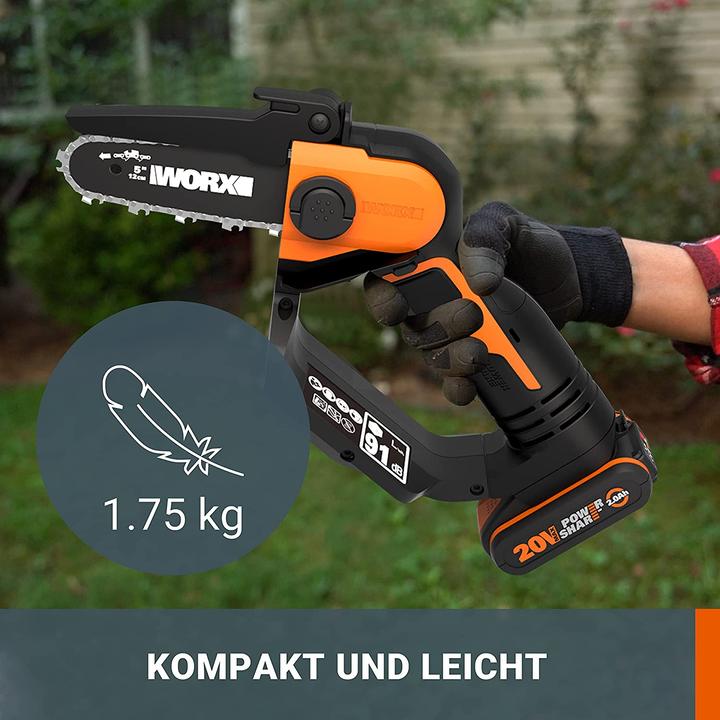 Productafbeelding Worx Accu snoeizaag voor één hand 20V (Accu kettingzaag)