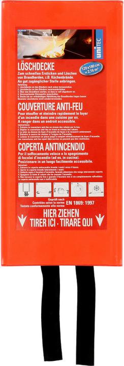 Image du produit Unitec Couverture ignifuge en fibre de verre 120 x 180 cm