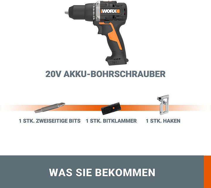 Image du produit Worx Perceuse-visseuse sans fil 20V WX102.9 (Fonctionnement sur batterie)