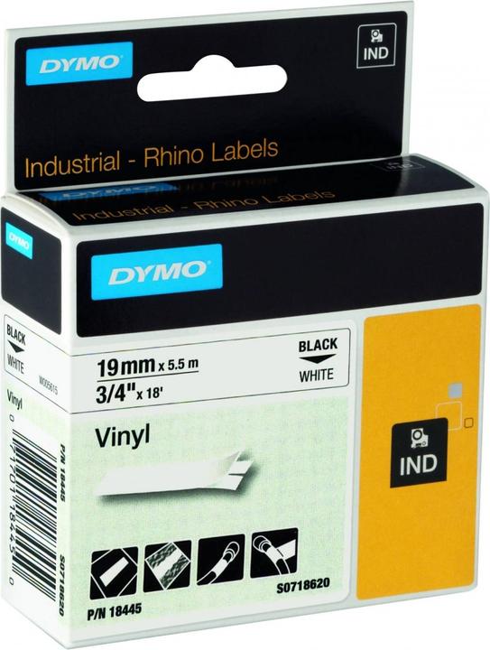 Produktbild Dymo Rhino Vinylband, schwarz (1.90 cm, Weiss)