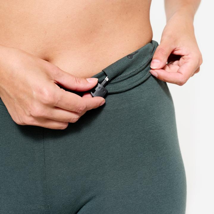 Image du produit Domyos Legging de fitness slim femme, vert kaki (W38)