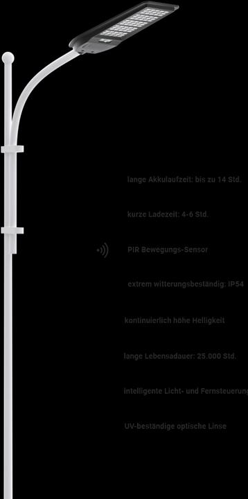 Immagine prodotto Luxula Lampione LED solare, 100 W, 1200 lm, 6500 K, con sensore PIR (1200 lm, IP65)