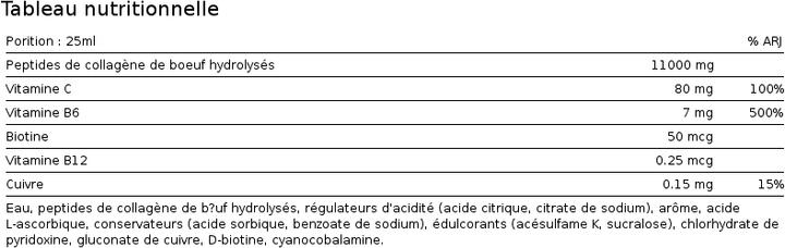 Nährwerte und Zutaten Nutrend Collagen Liquid (1 Stück, Flüssigkeit, 690 g)