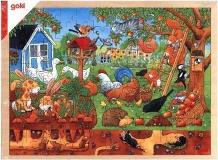 Actual product image Goki Wooden puzzle - Life in the garden (96 pieces)