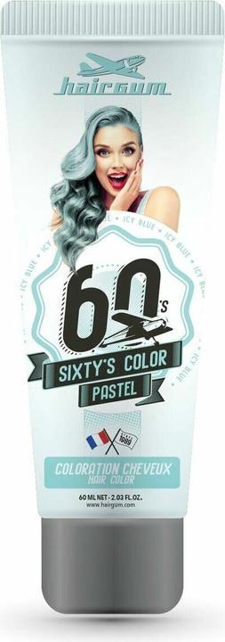Image du produit Hairgum SIXTY'S COLOR hair color #icy blue 60 ml (Bleu glacé)