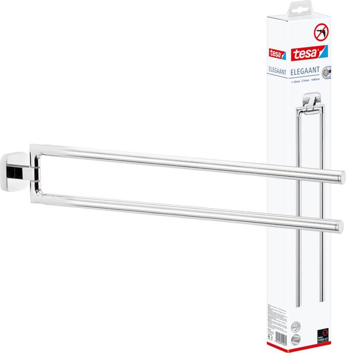 Image du produit tesa ELEGAANT Porte-serviettes à deux bras avec solution adhésive sans perçage