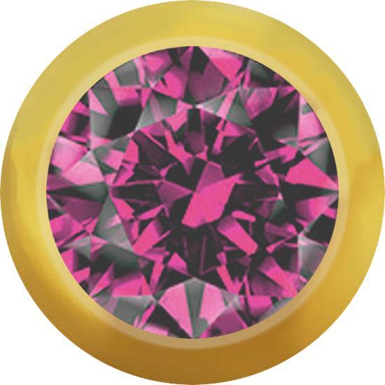 Produktbild Star Piercing Kugel vergoldet mit Kristall pink (Chirurgenstahl 316L)