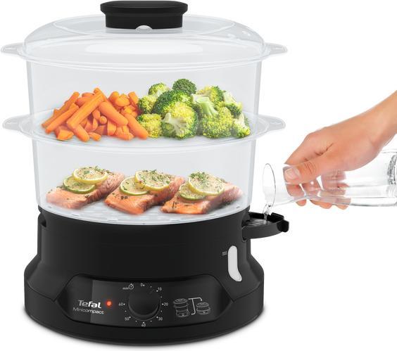 Actual product image Tefal Minicompact VC139810 steam cooker 2 basket(s) Freestanding Black