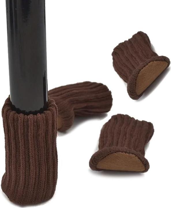 Actual product image ASMI Chair socks, chair leg socks, 4 pieces, dark brown (Chair socks, 4 Piece)