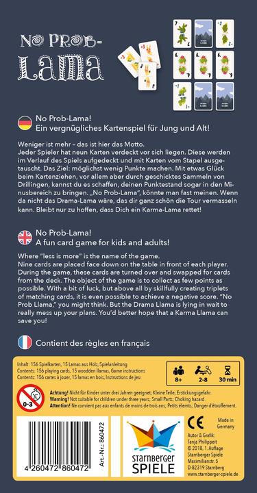 Valori nutrizionali e ingredienti Starnberger Spiele No Prob-Lama - Il piacevole gioco di carte (Tedesco)