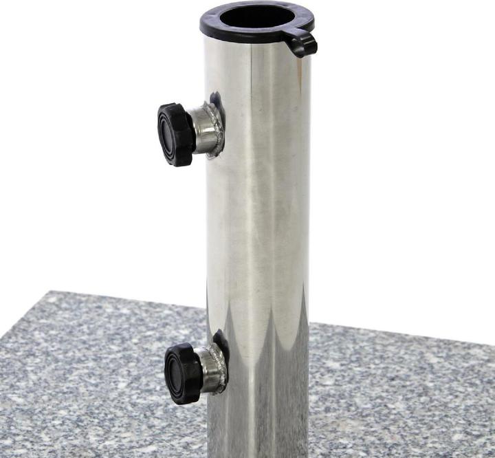 Produktbild VCM Sonnenschirmständer 26 kg Granit grau eckig 45x45 cm Edelstahlhülse Standfüsse