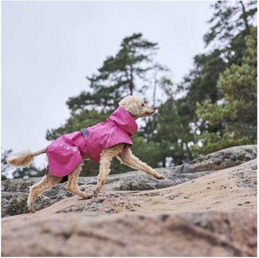 Actual product image Hurtta Monsoon V2 Eco Pink mackintosh, 40 cm (40, Dog raincoat)