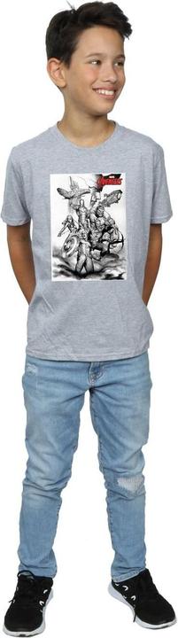 Immagine prodotto Avengers Assemble Team Sketch Maglietta Ragazzi (140, 146)
