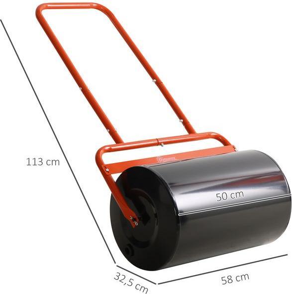 Produktbild Swisshandel24 Rasenwalze 50cm Breite, Gartenwalze befüllbar mit 38L Wasser/ 62 kg Sand, Rot