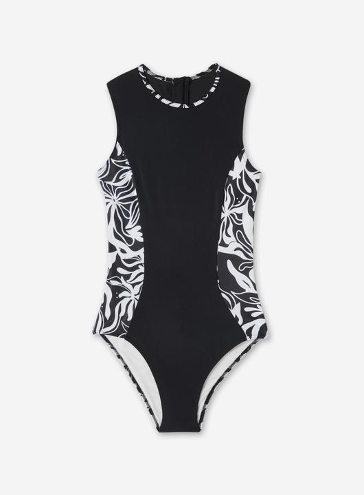 Image du produit Olaian Maillot de bain de surf 1 pièce Femme - Carla noir et blanc (L)