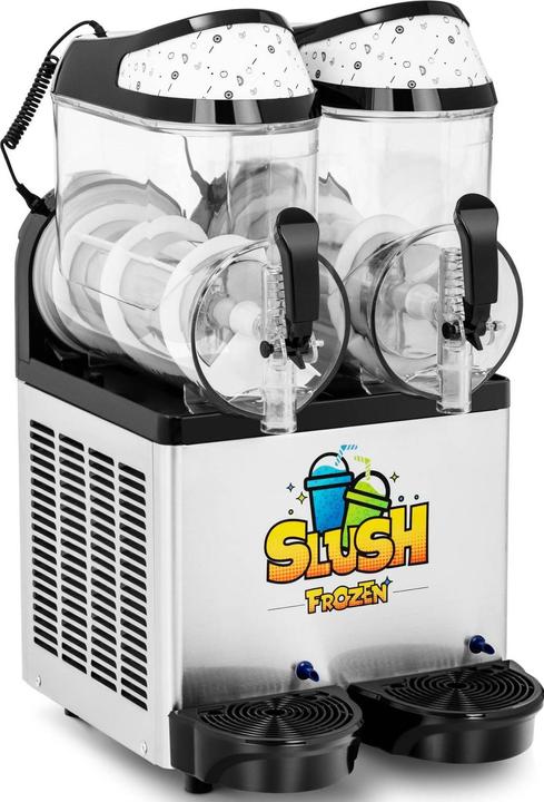 Royal Catering Slush Eis Maschine Slushmaschine Ice Maker Softeis Slusheis LED 2 x 10 Liter (EU-Stecker)