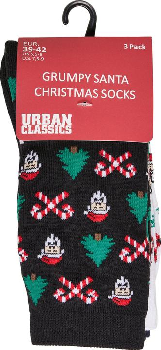 Actual product image Urban Classics Grumpy Santa Christmas Socks 3-Pack - 12943 (pack of 3, 47 - 50)