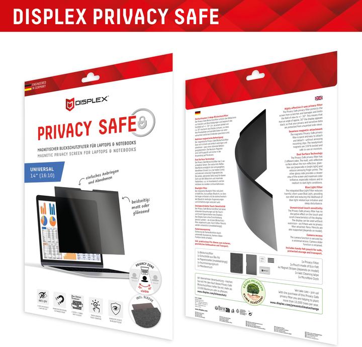 Produktbild Displex Privacy Safe, Laptop Blickschutzfilter (14", 16 : 10)