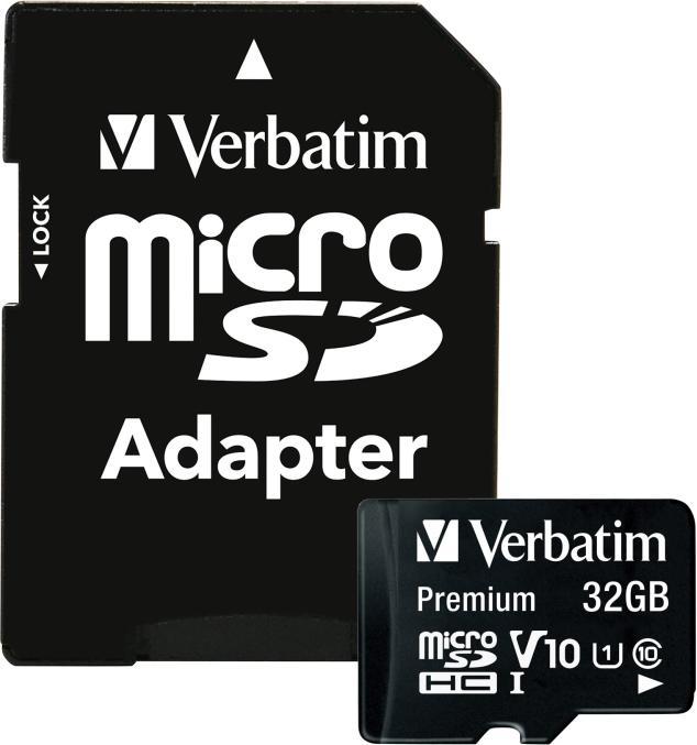 Verbatim Micro SDHC Card Class 10 (32 GB, microSDHC, U1, UHS-I)