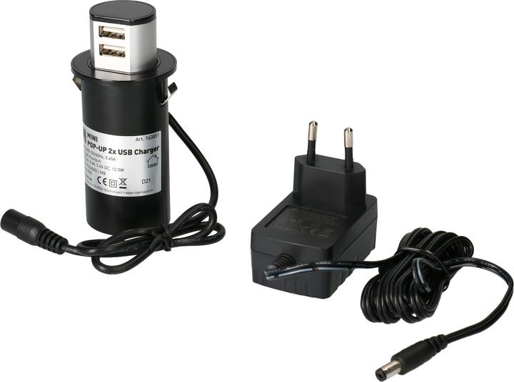 Immagine prodotto Max Hauri Caricabatterie Office Line MINI POP-UP (2 x, USB-A, 2 m)