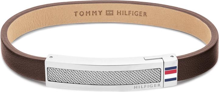Image du produit Tommy Hilfiger Bracelet à texture tissée (19 cm, Acier inoxydable, Cuir)