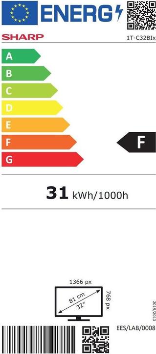 Energie-Label Sharp 32BI5EA (32", LCD, WXGA, 2022)