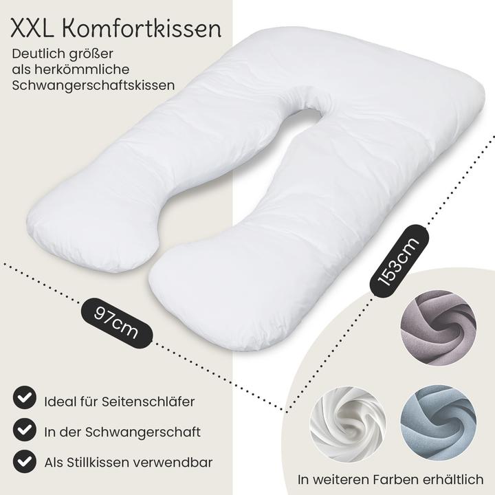 Produktbild Bestschlaf Multifunktions-Körperkissen, Schwangerschaftskissen in U Form, Stillkissen mit abnehmbarem und (153 cm)