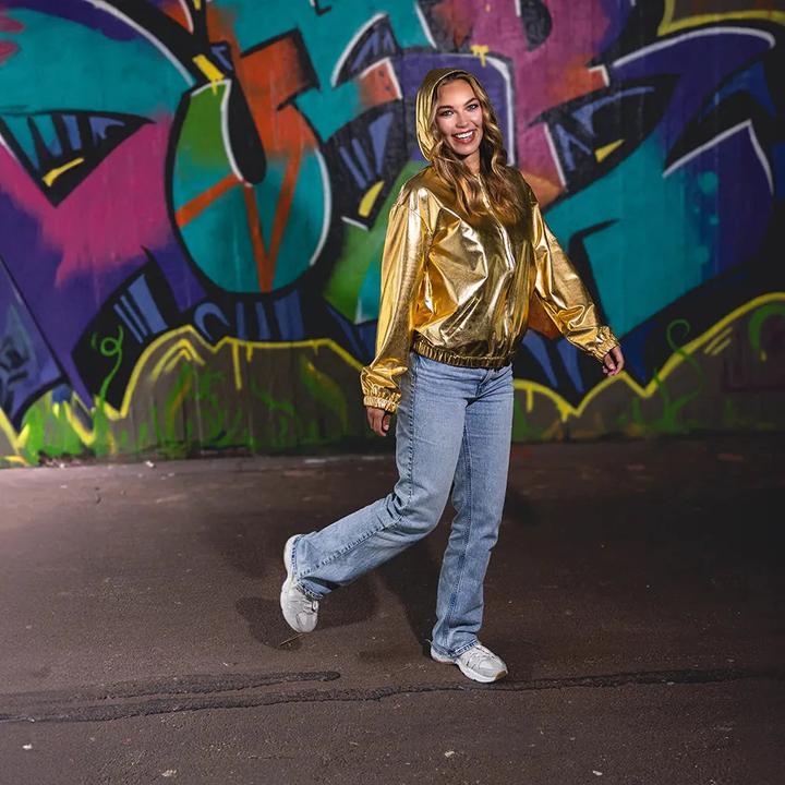 Actual product image Boland 80er Jahre Metallic Rave Jacke Gold (M)