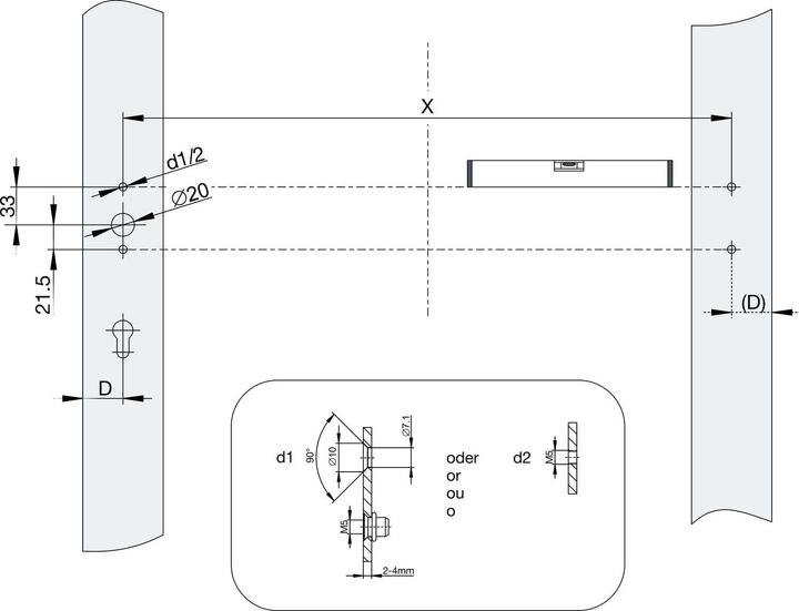 Actual product image BKS Push bar for EN 1125, 808 mm, silver anodised, B 74410-01-0-1 (Door handle)